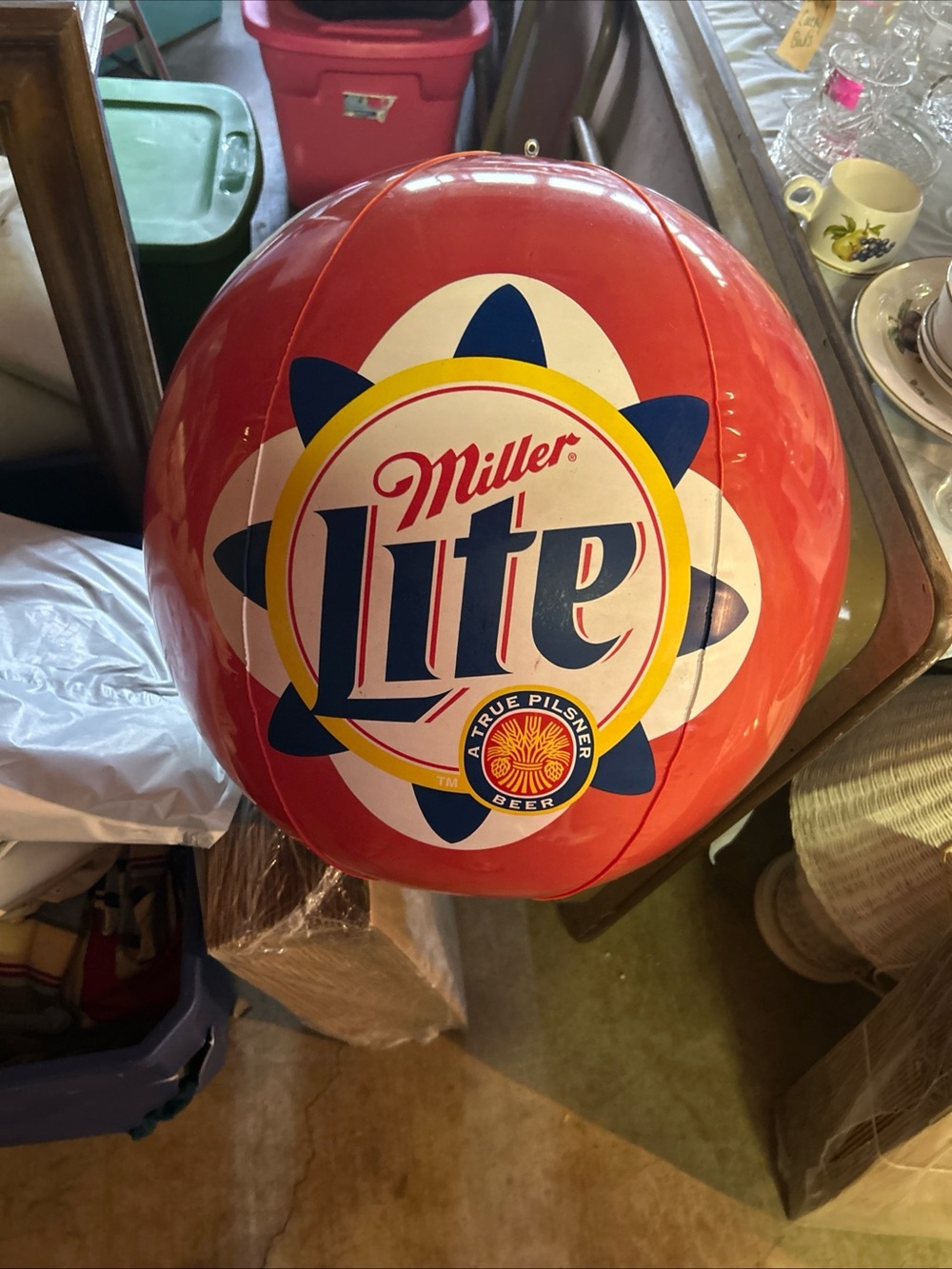 Red Inflatable Beach Ball - Vintage decoration